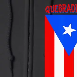 Puerto Rican Quebradillas Puerto Rico Flag Full Zip Hoodie