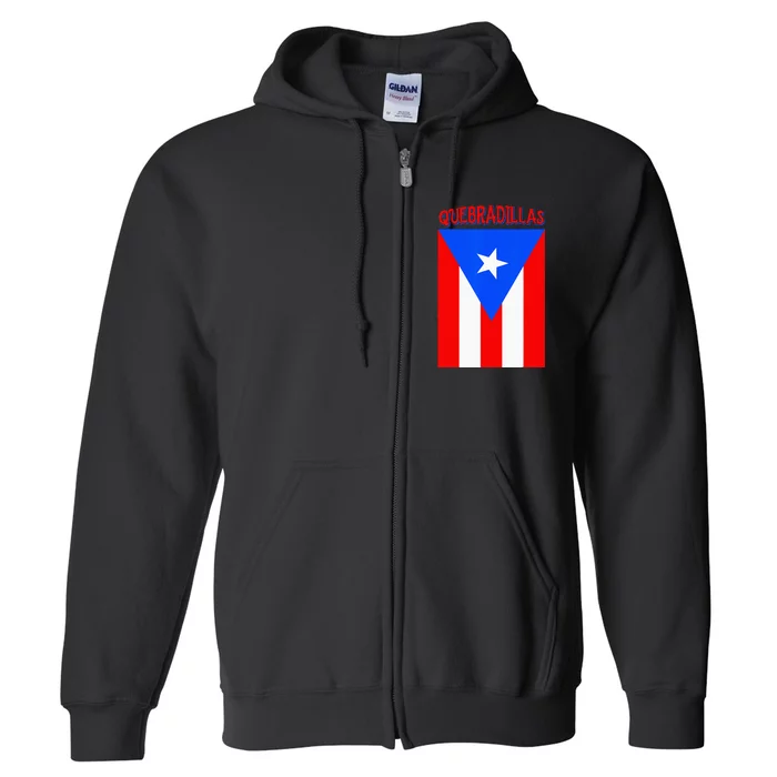 Puerto Rican Quebradillas Puerto Rico Flag Full Zip Hoodie