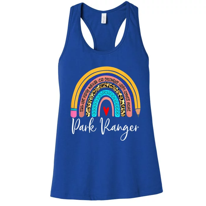 Park Ranger Rainbow Leopard Travel And Tourism Work Cute Gift Women's Racerback Tank