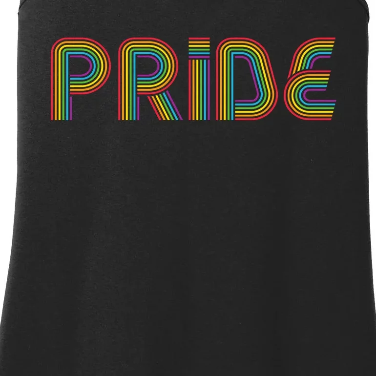 Pride Rainbow Retro Celebration Ladies Essential Tank