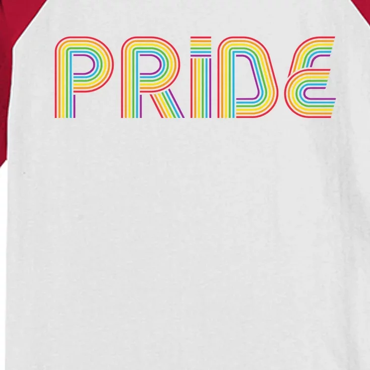 Pride Rainbow Retro Celebration Kids Colorblock Raglan Jersey