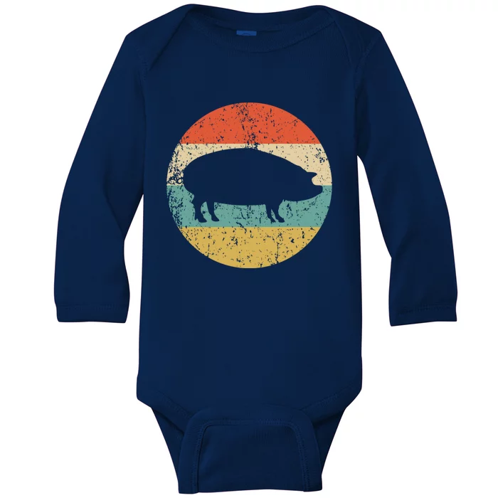 Pig Roast Retro Style Bbq Cookout Gift Baby Long Sleeve Bodysuit