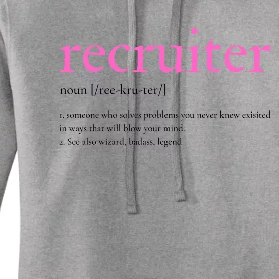 Pink Recruitt Recruiting Definition For Funny Recruiter Gift Women's Pullover Hoodie