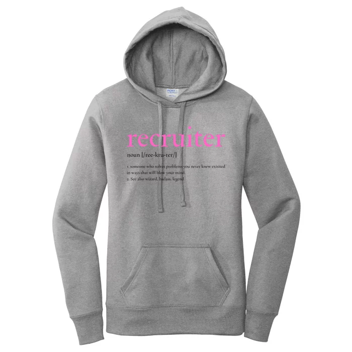 Pink Recruitt Recruiting Definition For Funny Recruiter Gift Women's Pullover Hoodie