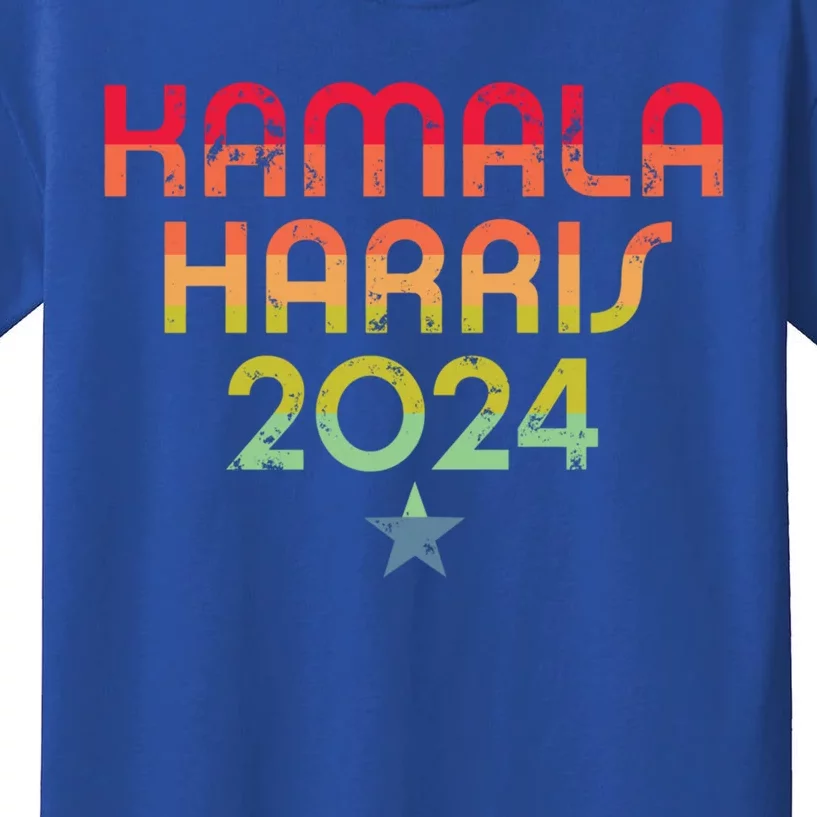 Pride Rainbow Retro Kamala Harris 2024 Gift Kids T-Shirt