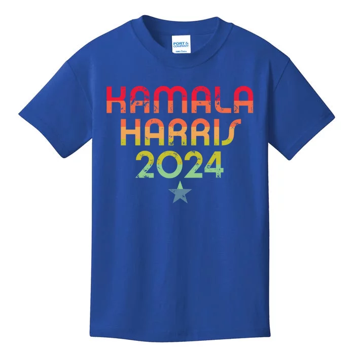 Pride Rainbow Retro Kamala Harris 2024 Gift Kids T-Shirt