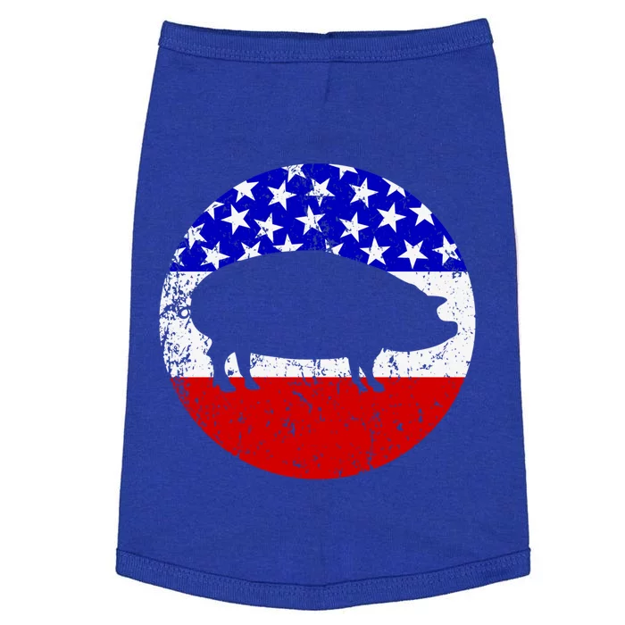 Pig Roast Retro Style Bbq Cookout American Flag Cute Gift Doggie Tank