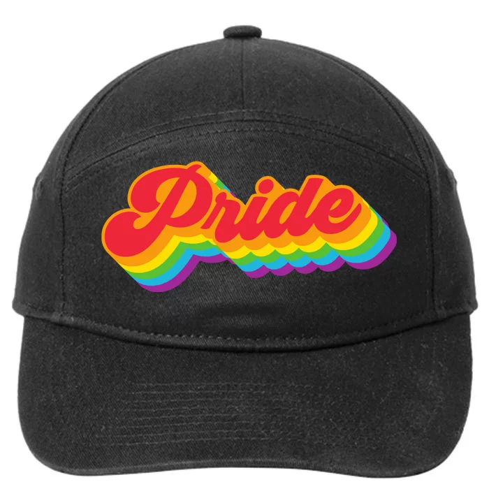 Pride Rainbow Retro LGBTQ 7-Panel Snapback Hat