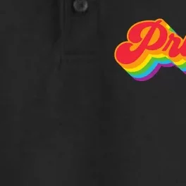 Pride Rainbow Retro LGBTQ Dry Zone Grid Performance Polo