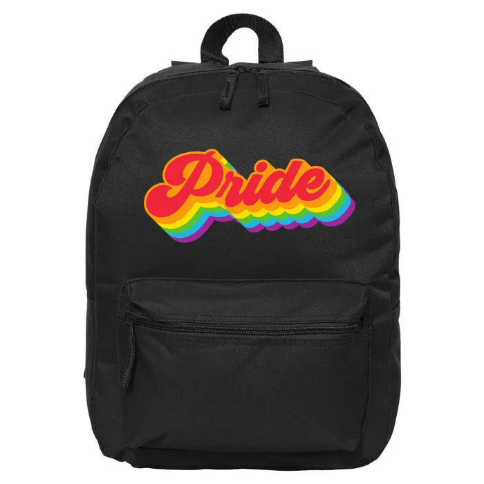 Pride Rainbow Retro LGBTQ 16 in Basic Backpack