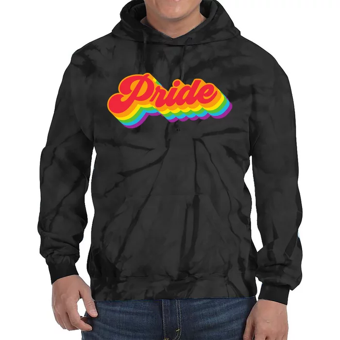 Pride Rainbow Retro LGBTQ Tie Dye Hoodie