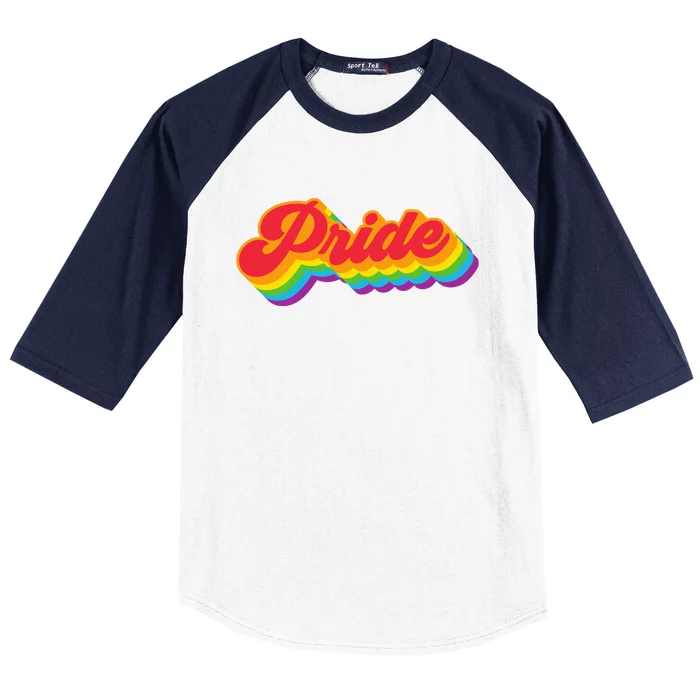 Pride Rainbow Retro LGBTQ Baseball Sleeve Shirt