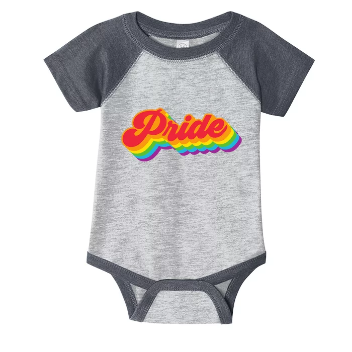 Pride Rainbow Retro LGBTQ Infant Baby Jersey Bodysuit