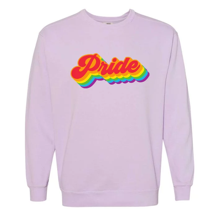 Pride Rainbow Retro LGBTQ Garment-Dyed Sweatshirt