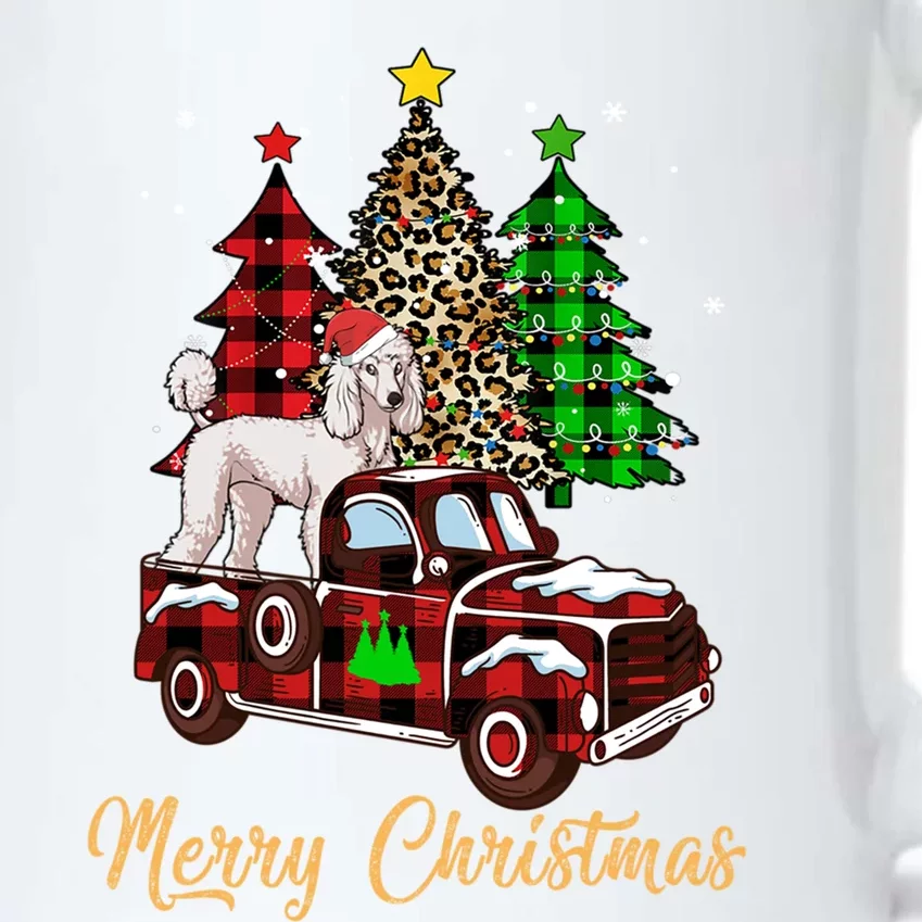 Poodle Riding Red Truck Xmas Merry Christmas Cute Gift Black Color Changing Mug