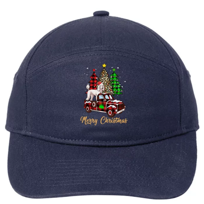 Poodle Riding Red Truck Xmas Merry Christmas Cute Gift 7-Panel Snapback Hat