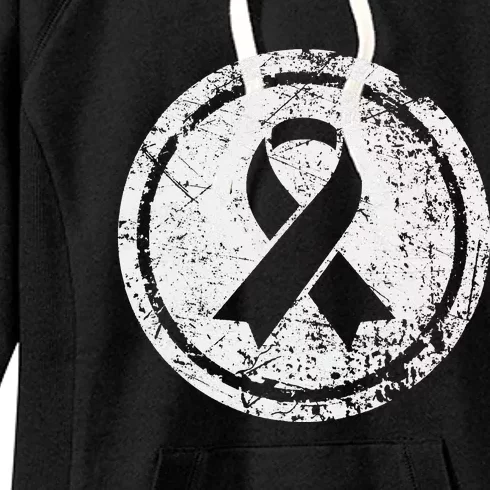 Purple Ribbon Support Survivors Domestic Violence Awareness Women's Fleece Hoodie