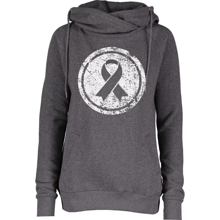 Purple Ribbon Support Survivors Domestic Violence Awareness Womens Funnel Neck Pullover Hood