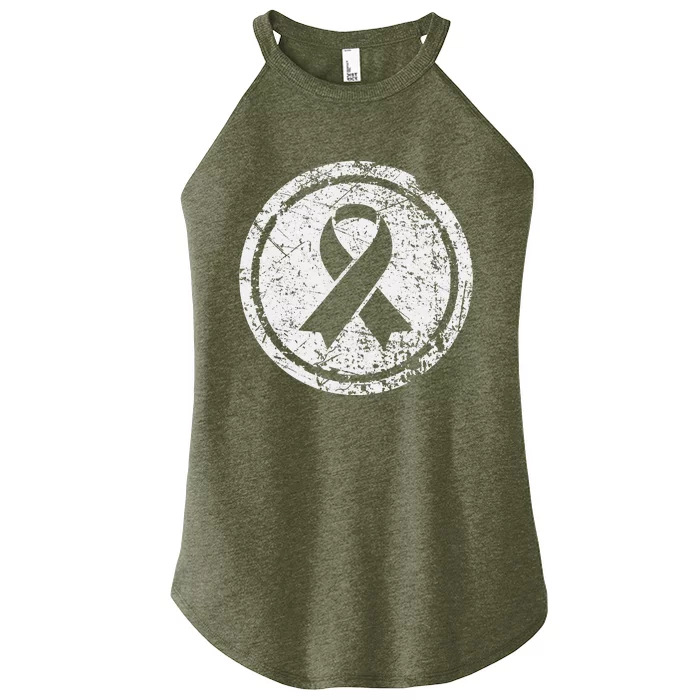 Purple Ribbon Support Survivors Domestic Violence Awareness Women’s Perfect Tri Rocker Tank