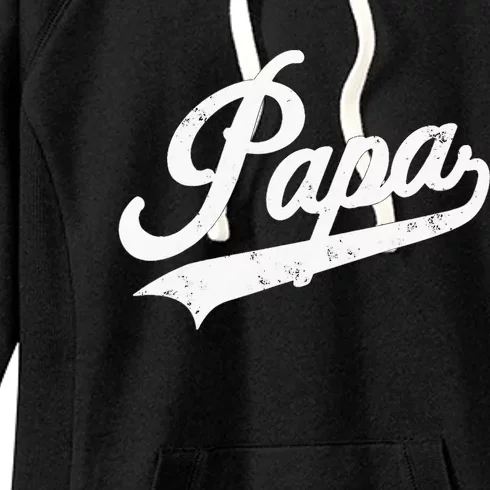 Papa Retro Style Father’s Day Gift For Funny Papa Grandpa Women's Fleece Hoodie