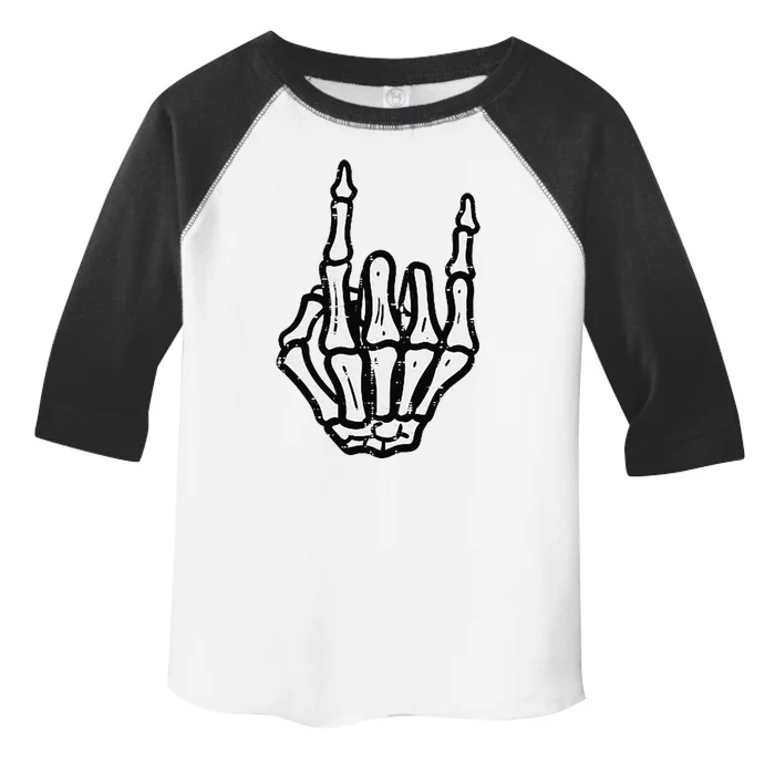 Punk Rock Skeleton Cool Rocker Halloween Toddler Fine Jersey T-Shirt