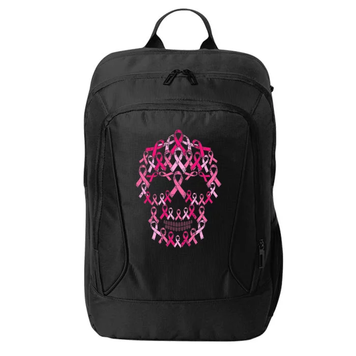 Pink Ribbon Skull Costume Cool Halloween Breast Cancer Gifts City Backpack