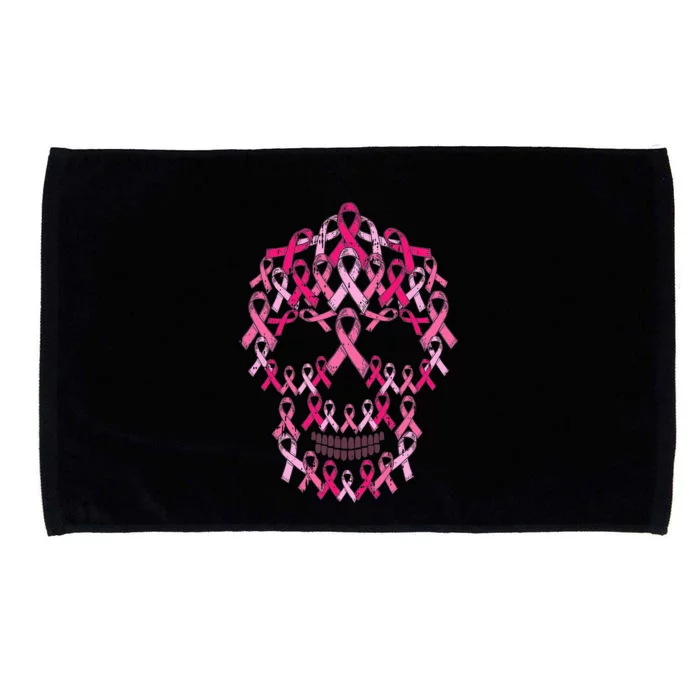 Pink Ribbon Skull Costume Cool Halloween Breast Cancer Gifts Microfiber Hand Towel