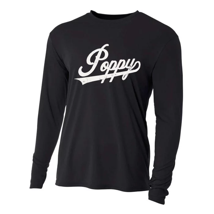 Poppy Retro Style Father’s day gift for Papa Grandpa Cooling Performance Long Sleeve Crew