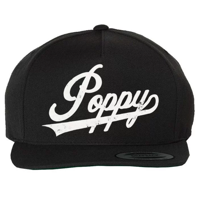 Poppy Retro Style Father’s day gift for Papa Grandpa Wool Snapback Cap