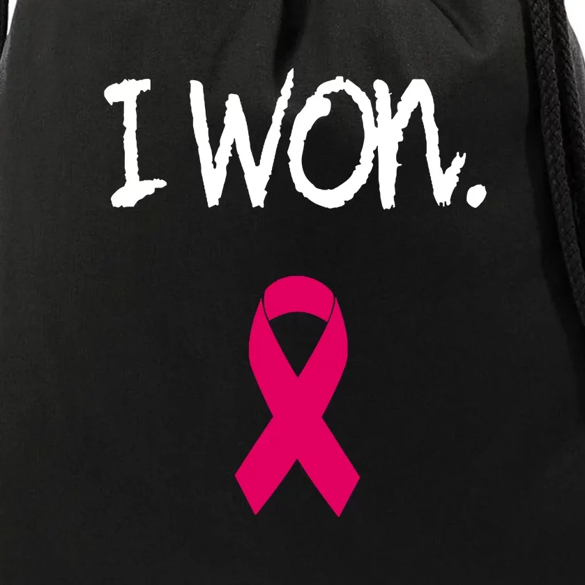 Pink Ribbon Survivor Breast Cancer Awareness Gift Drawstring Bag