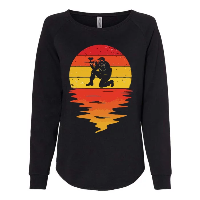 Paintball Retro Sunset 70s Vintage Paintball Womens California Wash Sweatshirt