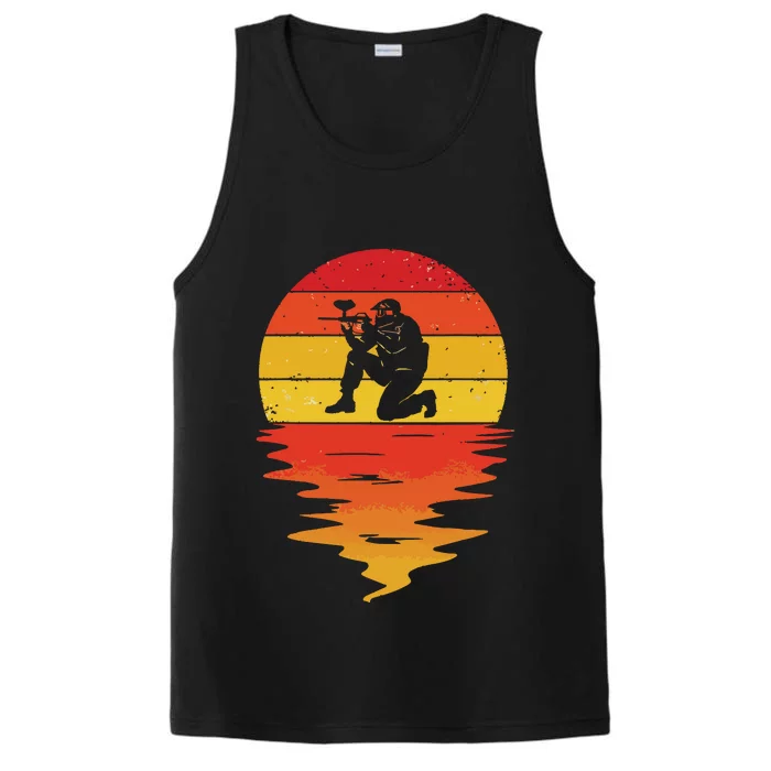 Paintball Retro Sunset 70s Vintage Paintball Performance Tank