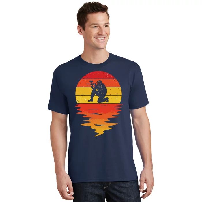 Paintball Retro Sunset 70s Vintage Paintball T-Shirt