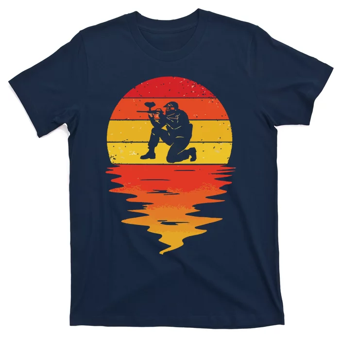 Paintball Retro Sunset 70s Vintage Paintball T-Shirt