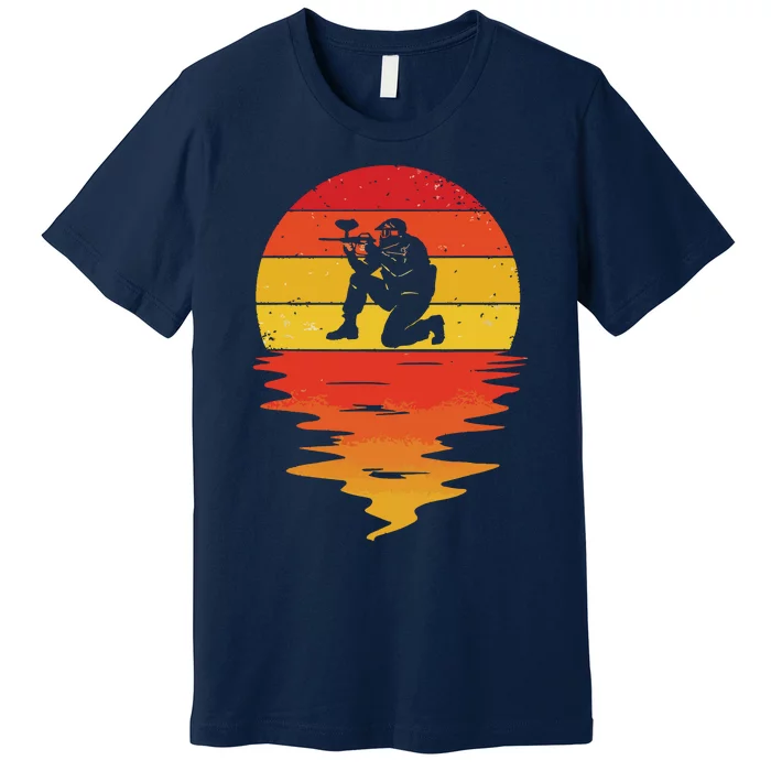 Paintball Retro Sunset 70s Vintage Paintball Premium T-Shirt