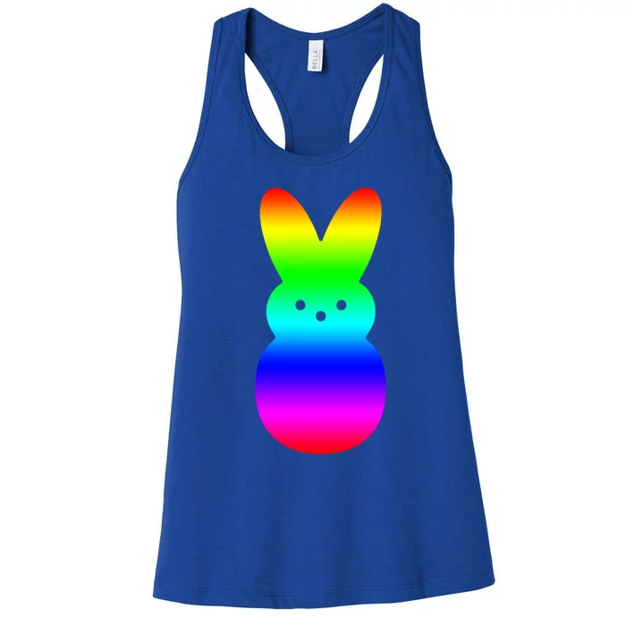 Peeps Rainbow Striped Gift Bunny Peep Gift Women's Racerback Tank