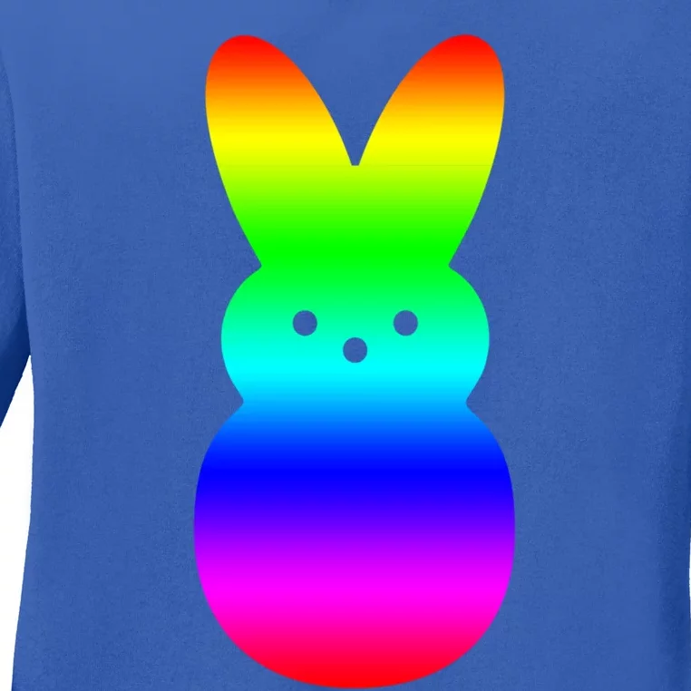 Peeps Rainbow Striped Gift Bunny Peep Gift Ladies Long Sleeve Shirt