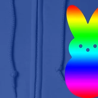 Peeps Rainbow Striped Gift Bunny Peep Gift Full Zip Hoodie