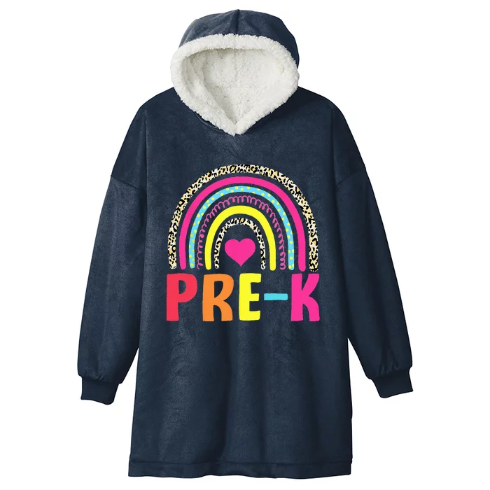 PreK Rainbow Squad Pre K Team Teacher Hooded Wearable Blanket