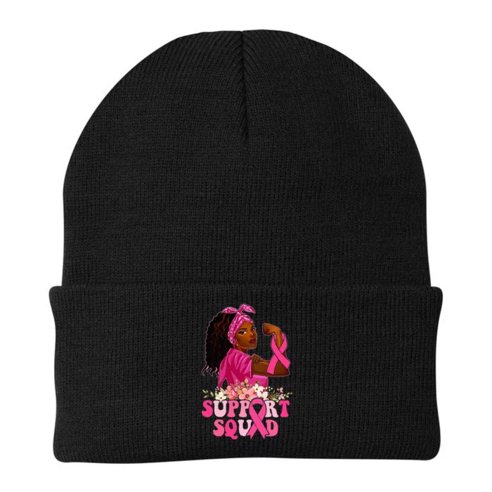 Pink Ribbon Strong  Support Squad Breast Cancer Knit Cap Winter Beanie