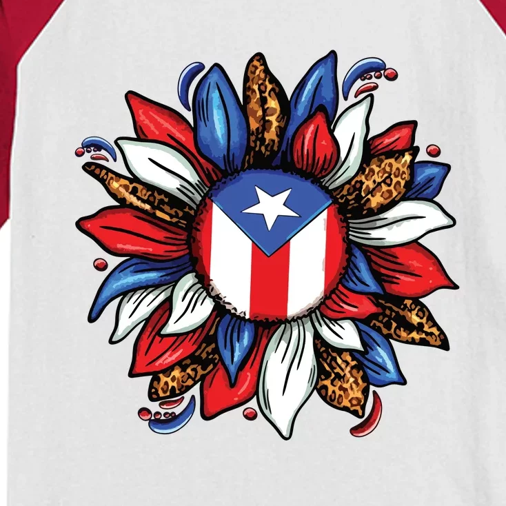 Puerto Rico Sunflower Kids Colorblock Raglan Jersey