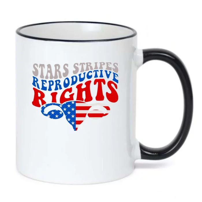 Pro Roe Stars Stripes Reproductive Rights Black Color Changing Mug