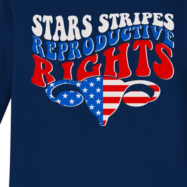 Pro Roe Stars Stripes Reproductive Rights Baby Long Sleeve Bodysuit