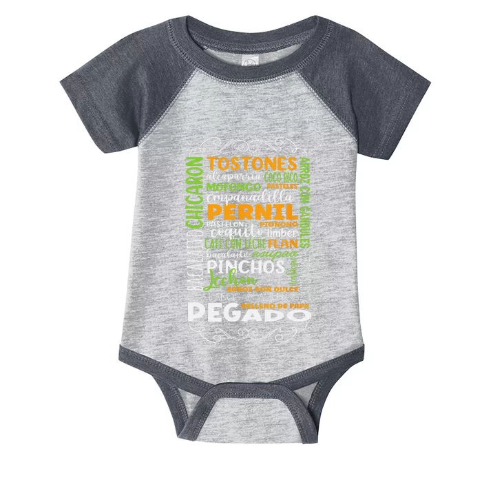 Puerto Rico Snacks Foods Foodie Proud Puerto Rican Infant Baby Jersey Bodysuit