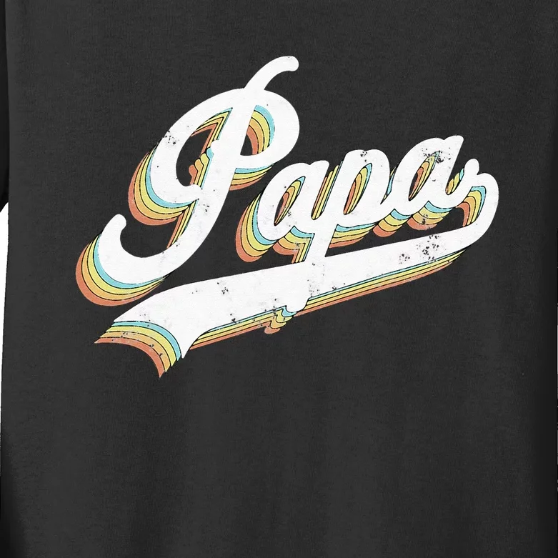 Papa Retro Style Father’s day gift for Funny Papa Grandpa Kids Long Sleeve Shirt