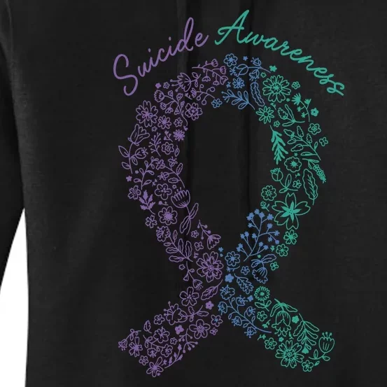 Purple Ribbon Suicide Prevention Awareness Women's Pullover Hoodie