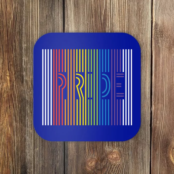 Pride Rainbow Stripes Funny Gift Coaster