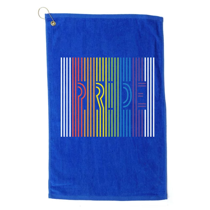 Pride Rainbow Stripes Funny Gift Platinum Collection Golf Towel