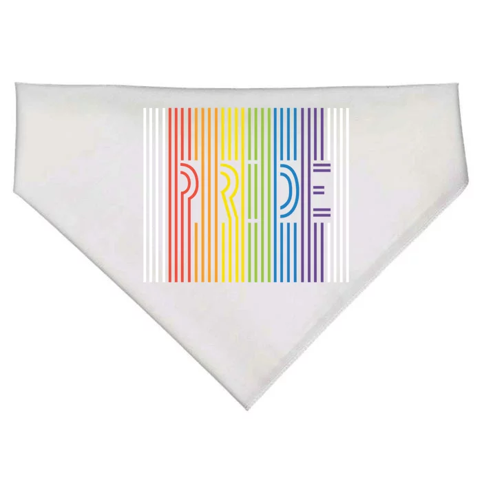 Pride Rainbow Stripes Funny Gift USA-Made Doggie Bandana