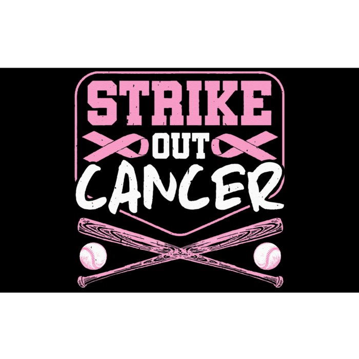 Pink Ribbon Strike Out Cancer Baseball Bumper Sticker